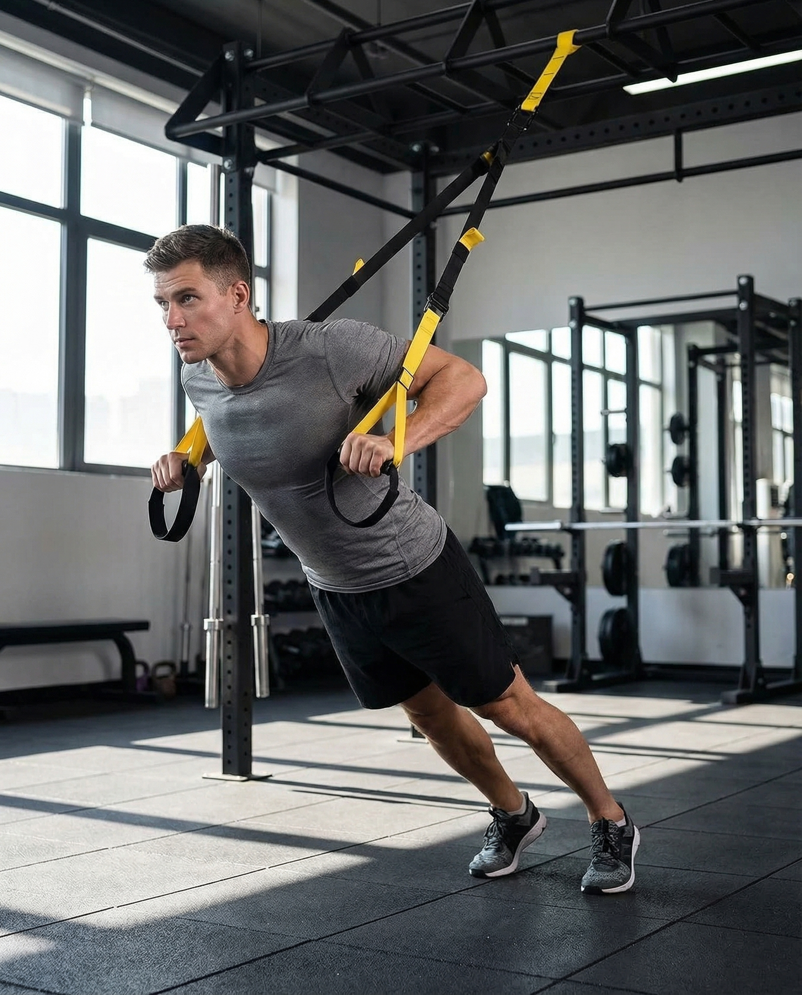 Portable Suspension Resistance Training Kit – Full Body Workout Straps with Bands & Door Anchor