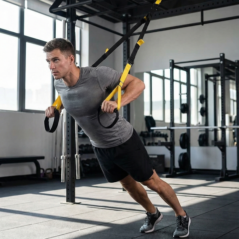 Portable Suspension Resistance Training Kit – Full Body Workout Straps with Bands & Door Anchor