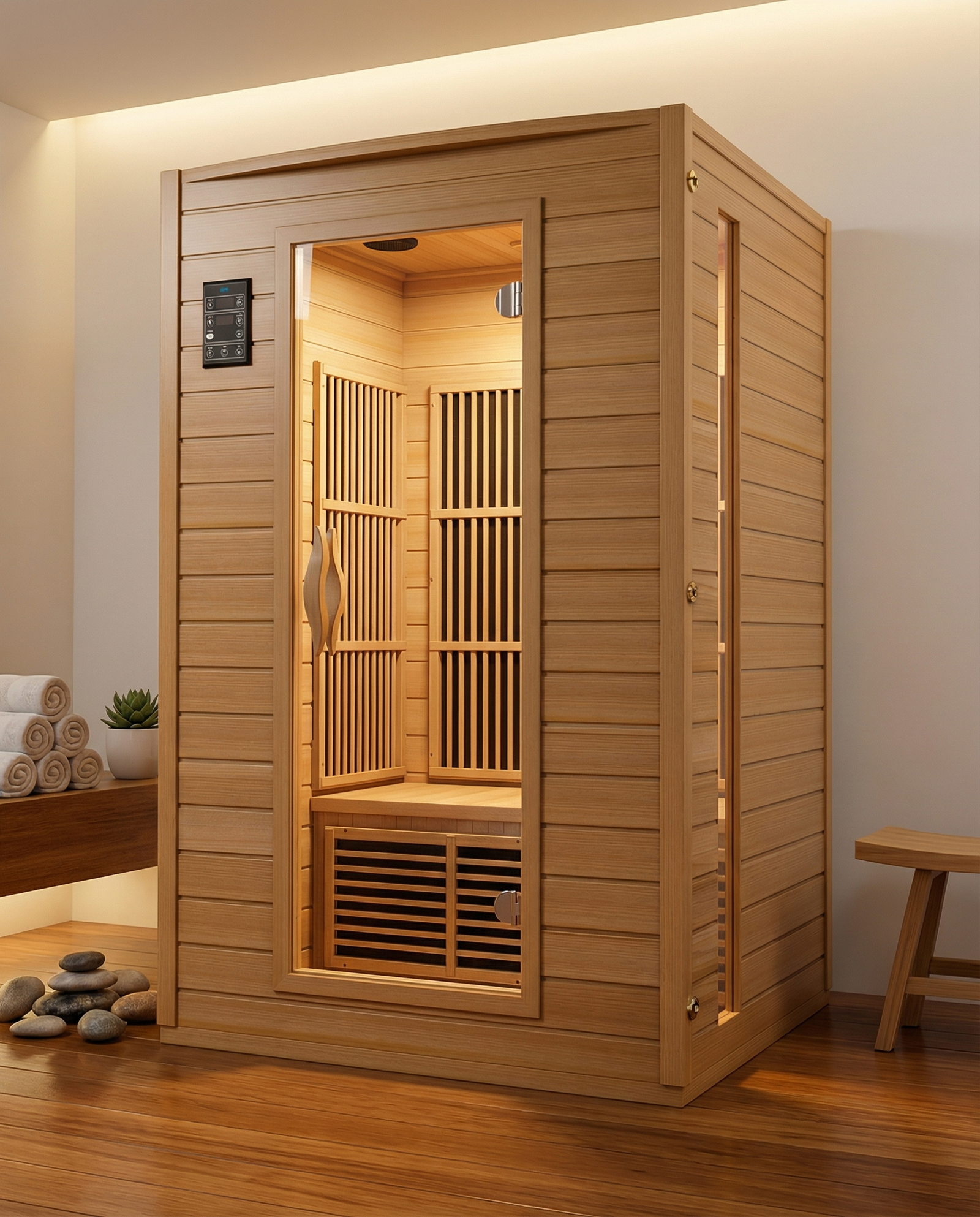 2-Person Far Infrared Sauna – Canadian Hemlock Indoor Home Sauna