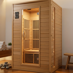 2-Person Far Infrared Sauna – Canadian Hemlock Indoor Home Sauna
