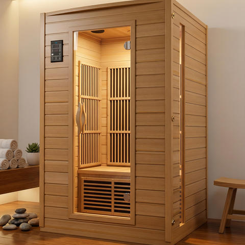 2-Person Far Infrared Sauna – Canadian Hemlock Indoor Home Sauna