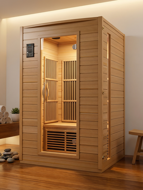 2-Person Far Infrared Sauna – Canadian Hemlock Indoor Home Sauna