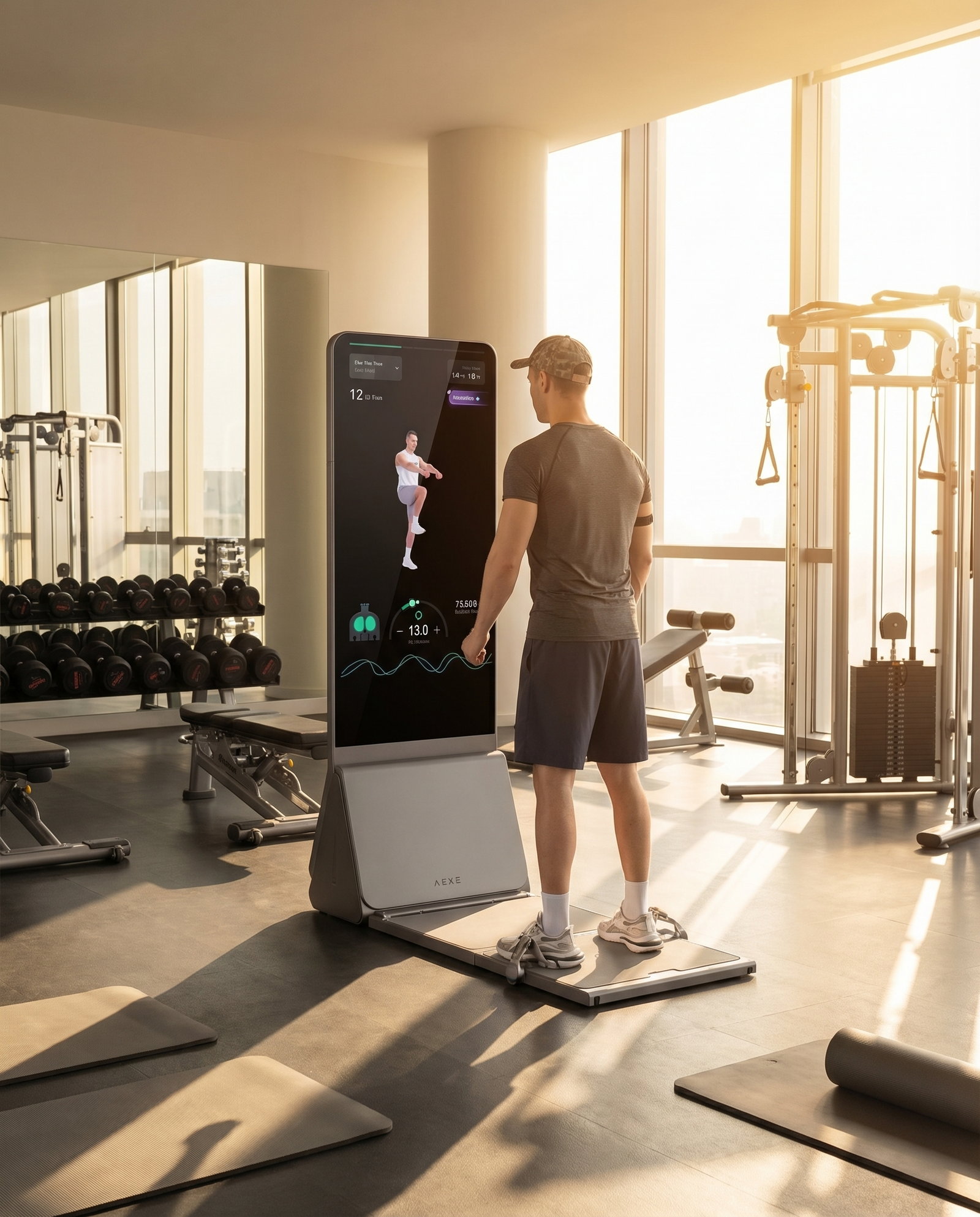 Multi-Function Gym Trainer Smith Machine & AI Trainer for Flabby Arms