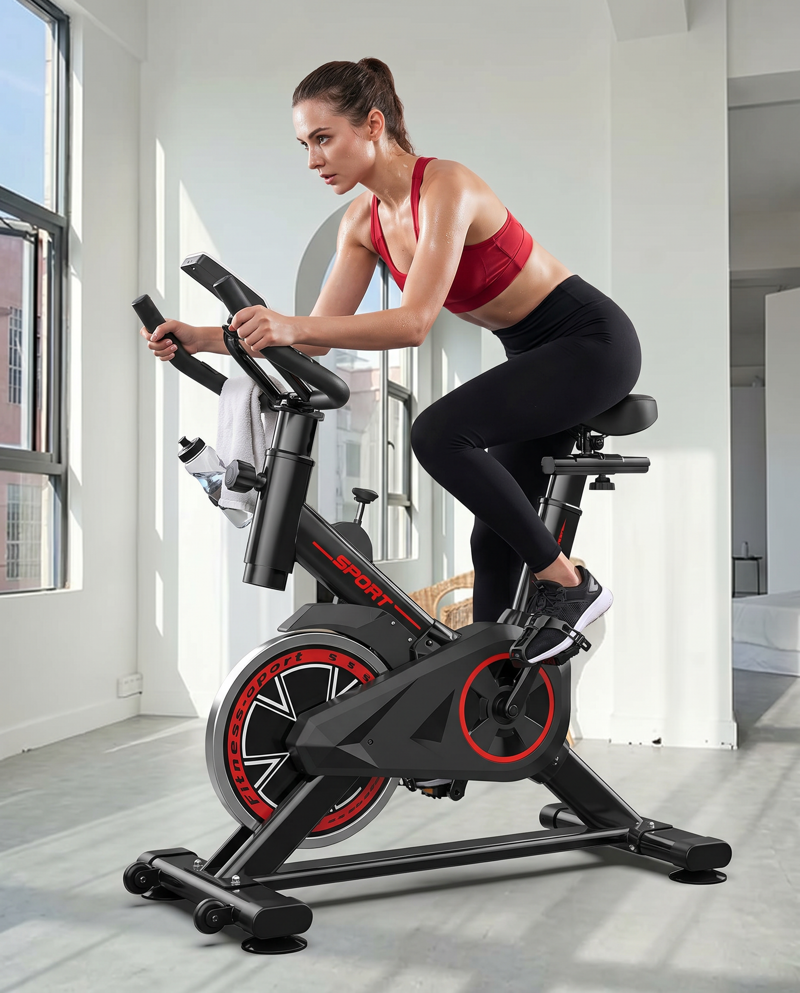 Spinning Bike – Adjustable Indoor Cycling Bike for Cardio & Leg Training