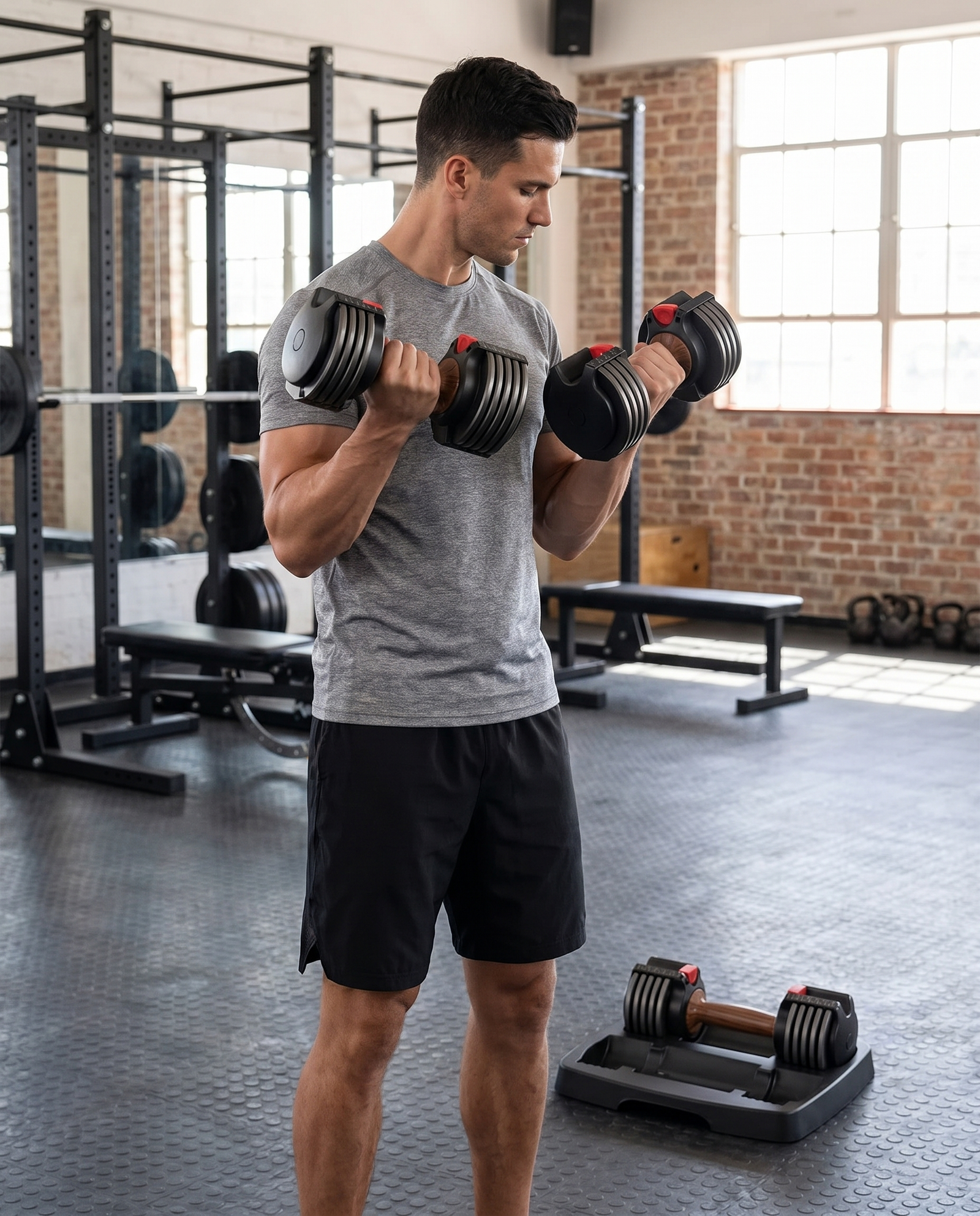 Adjustable Dumbbell Set (13.4KG) – Compact Strength Training Weights for Home Workouts
