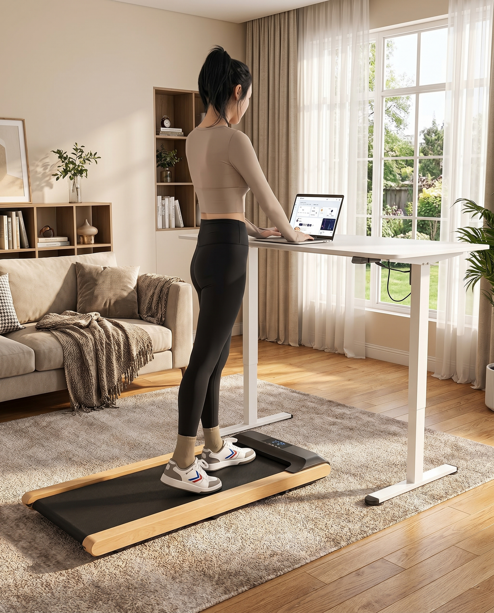 Ultra-Slim Walking Pad Treadmill – 2.25HP Under-Desk Treadmill with App Control