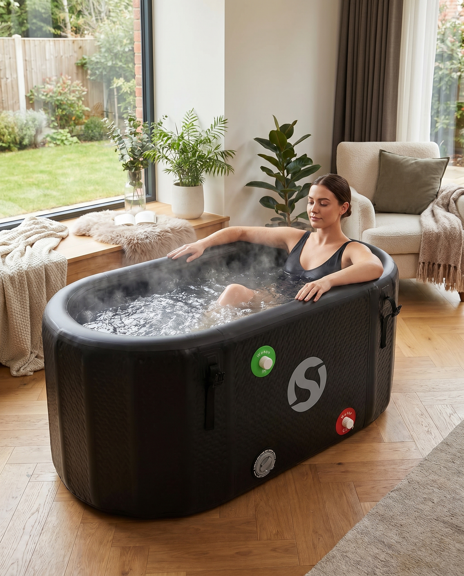 Inflatable Bathtub for Adults – Portable Foldable Soaking Tub with Lid