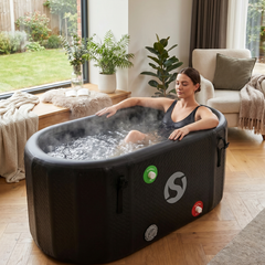 Inflatable Bathtub for Adults – Portable Foldable Soaking Tub with Lid