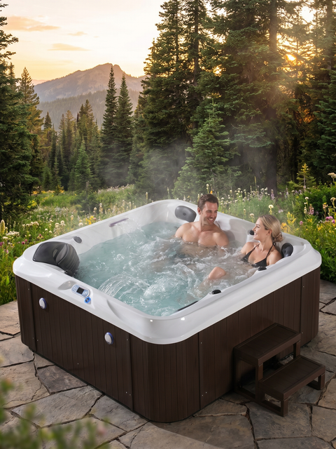 6-Person Outdoor Whirlpool Spa Hot Tub – Luxury Hydromassage Bathtub with Jets
