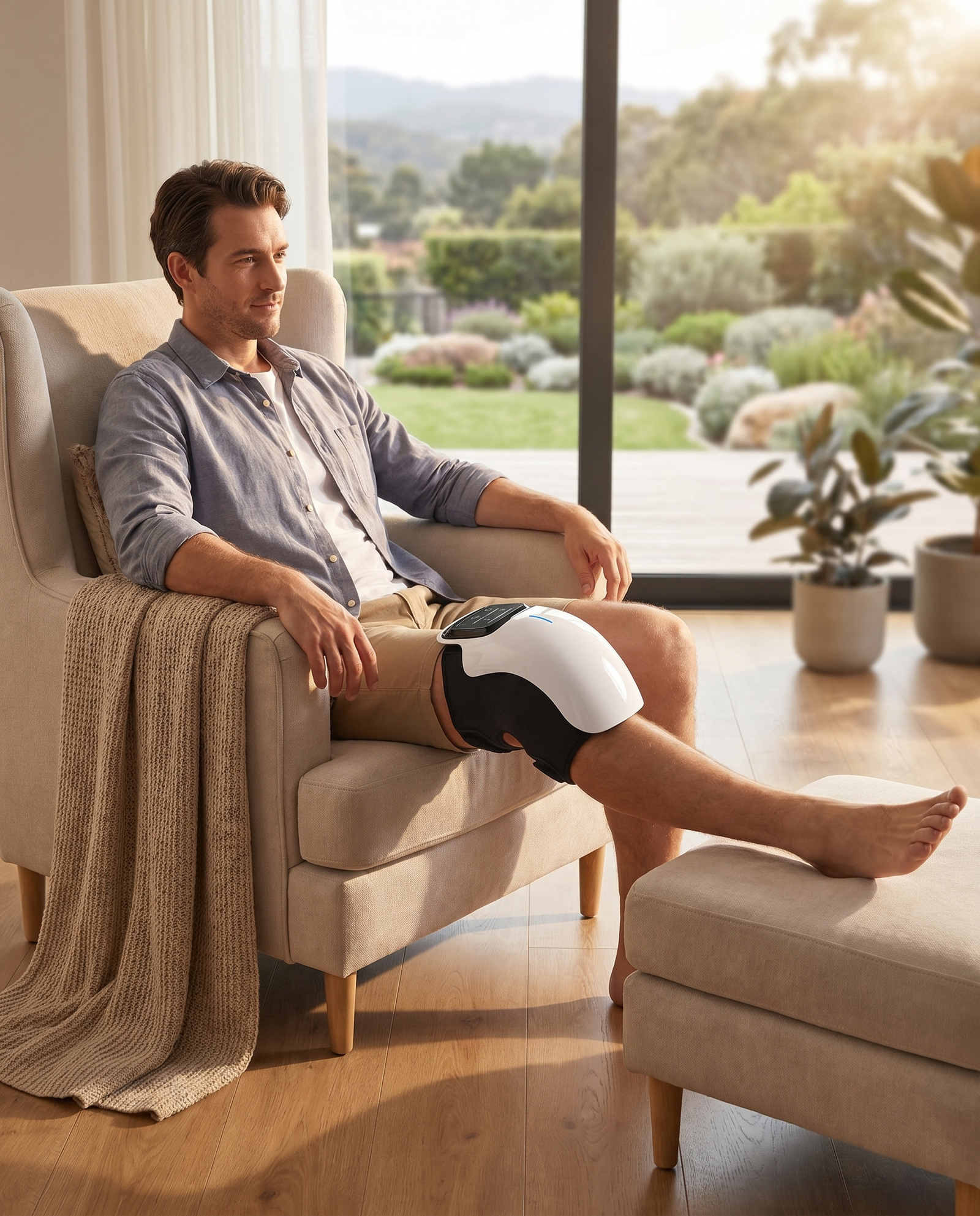 Smart Knee Massager – Wireless Heat & Vibration Therapy for Pain Relief and Recovery