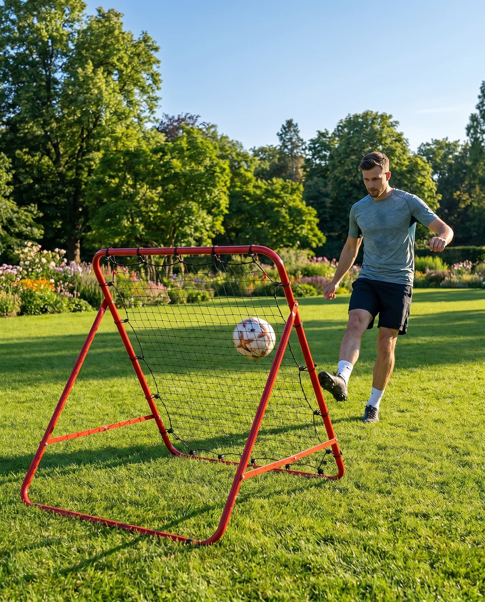 Football Rebound Net – 1m x 1m Training Net for Passing, Shooting & Ball Control