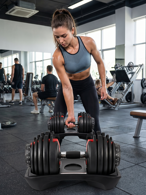 Adjustable Dumbbell Set 2.5–24KG – 15-in-1 Weight Training Dumbbell with Stand