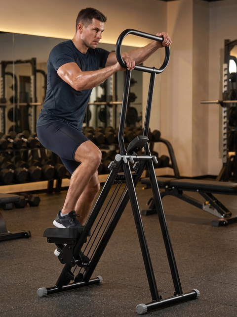 Foldable Vertical Climber Stair Stepper with Handlebar – Full Body Cardio Workout Machine