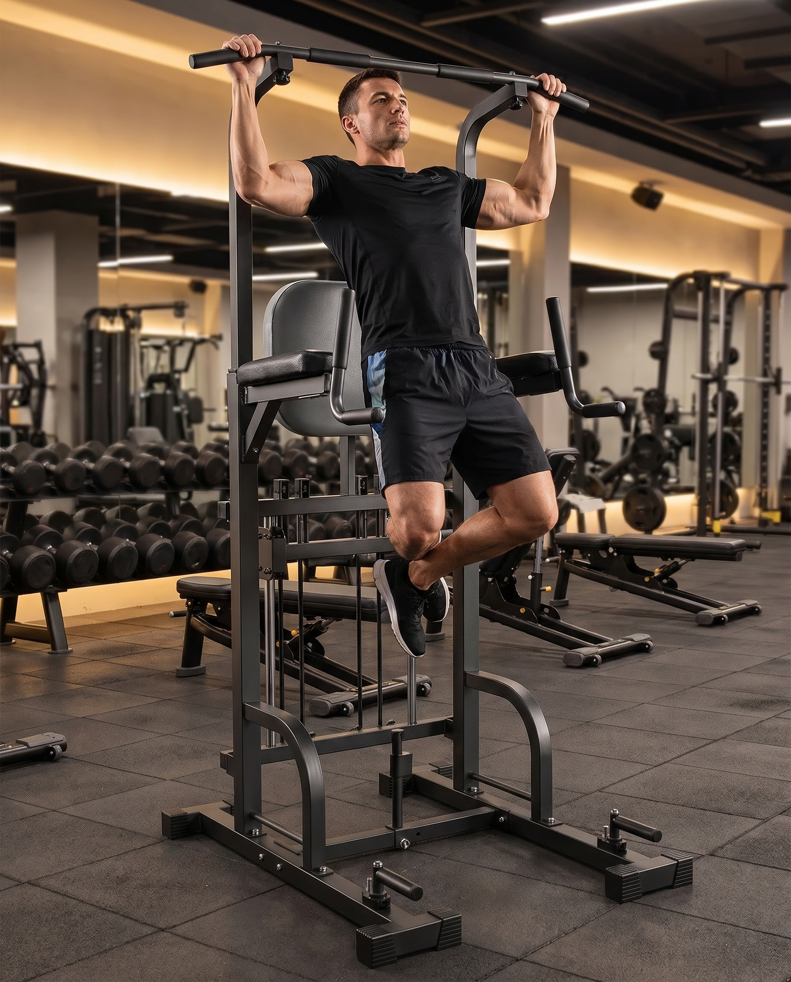 Home Gym Pull-Up Dip Station – Multi-Function Power Tower for Strength Training