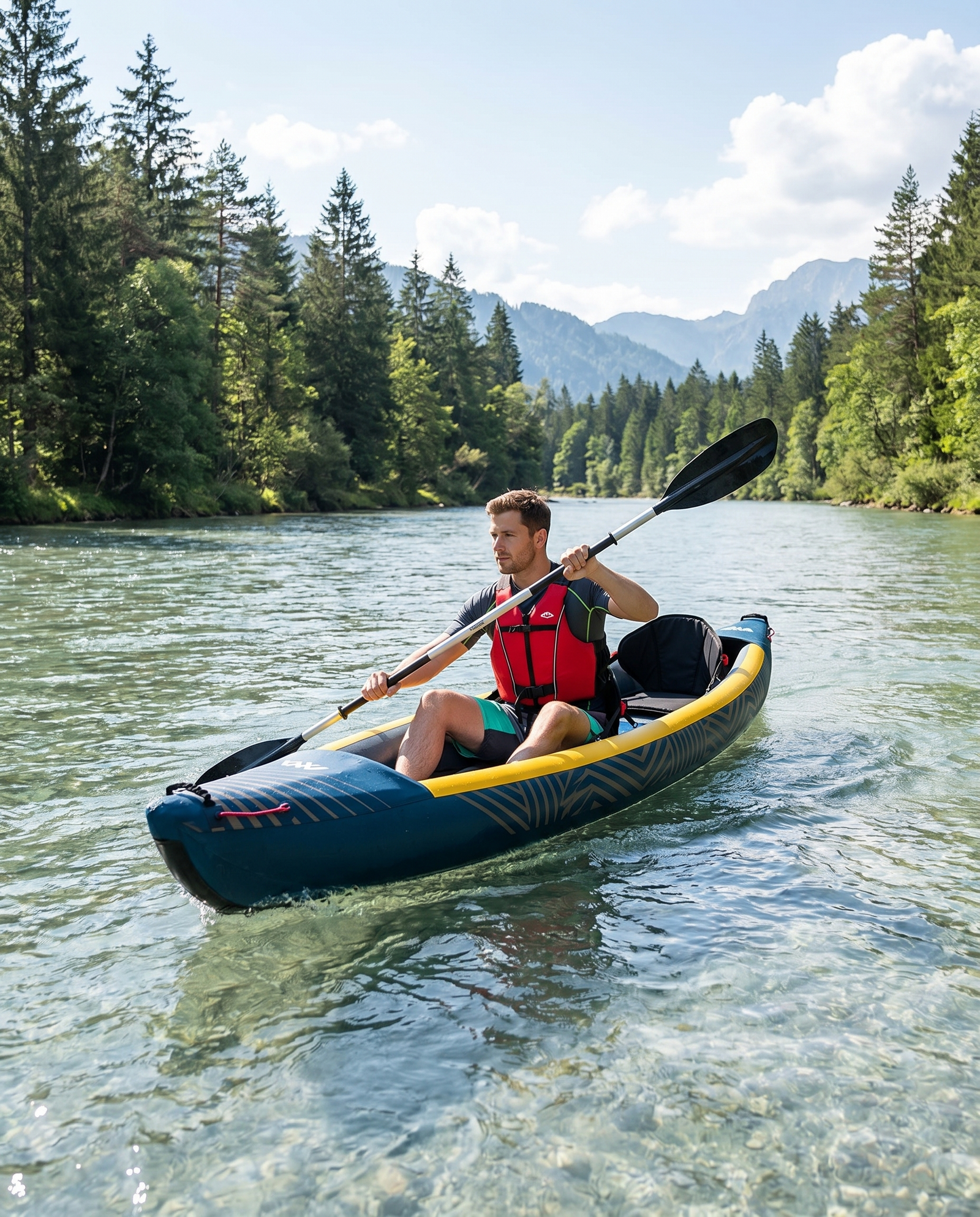 Aqua Marina Tomahawk AIR-K 440 2-Person High Pressure Speed Inflatable Kayak, 14FT [Air-K440] (SAK31482)