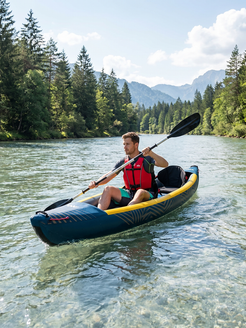 Aqua Marina Tomahawk AIR-K 440 2-Person High Pressure Speed Inflatable Kayak, 14FT [Air-K440] (SAK31482)