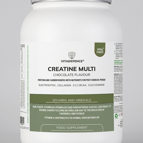 Creatine Multi | Chocolate Flavour Recovery Shake with BCAA, Collagen, Electrolytes, Vitamins & Minerals – 1.8 kg