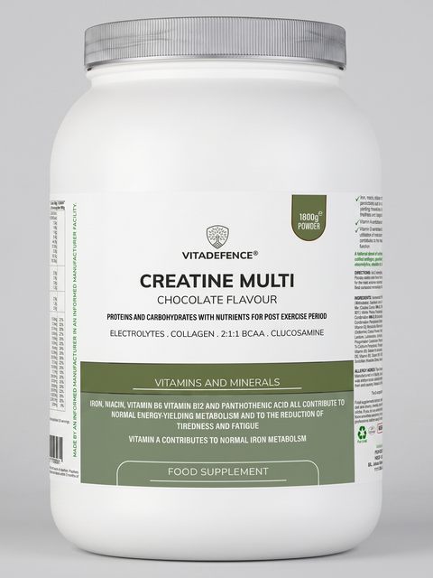 Creatine Multi | Chocolate Flavour Recovery Shake with BCAA, Collagen, Electrolytes, Vitamins & Minerals – 1.8 kg