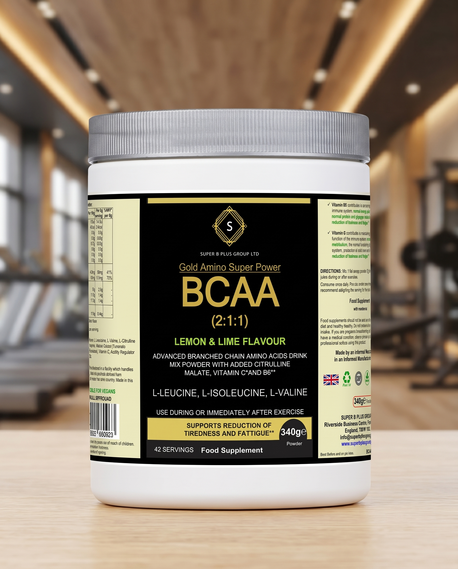 Gold Amino Super Power BCAA 2:1:1 – Lemon Lime Recovery & Performance Drink Mix