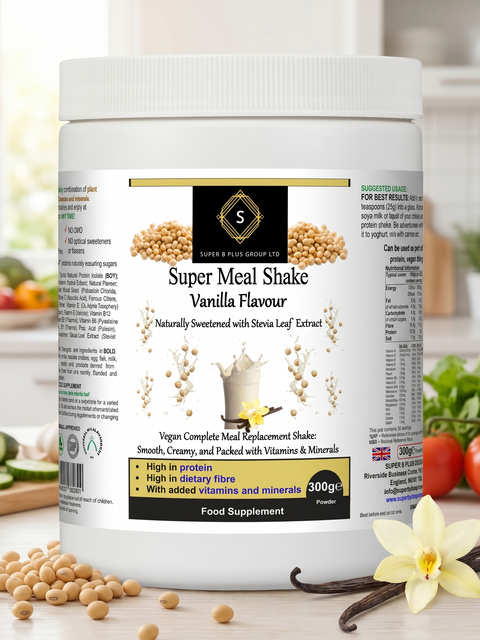 Super Meal Shake Vanilla – Vegan High Protein Meal Replacement with Vitamins & Fibre