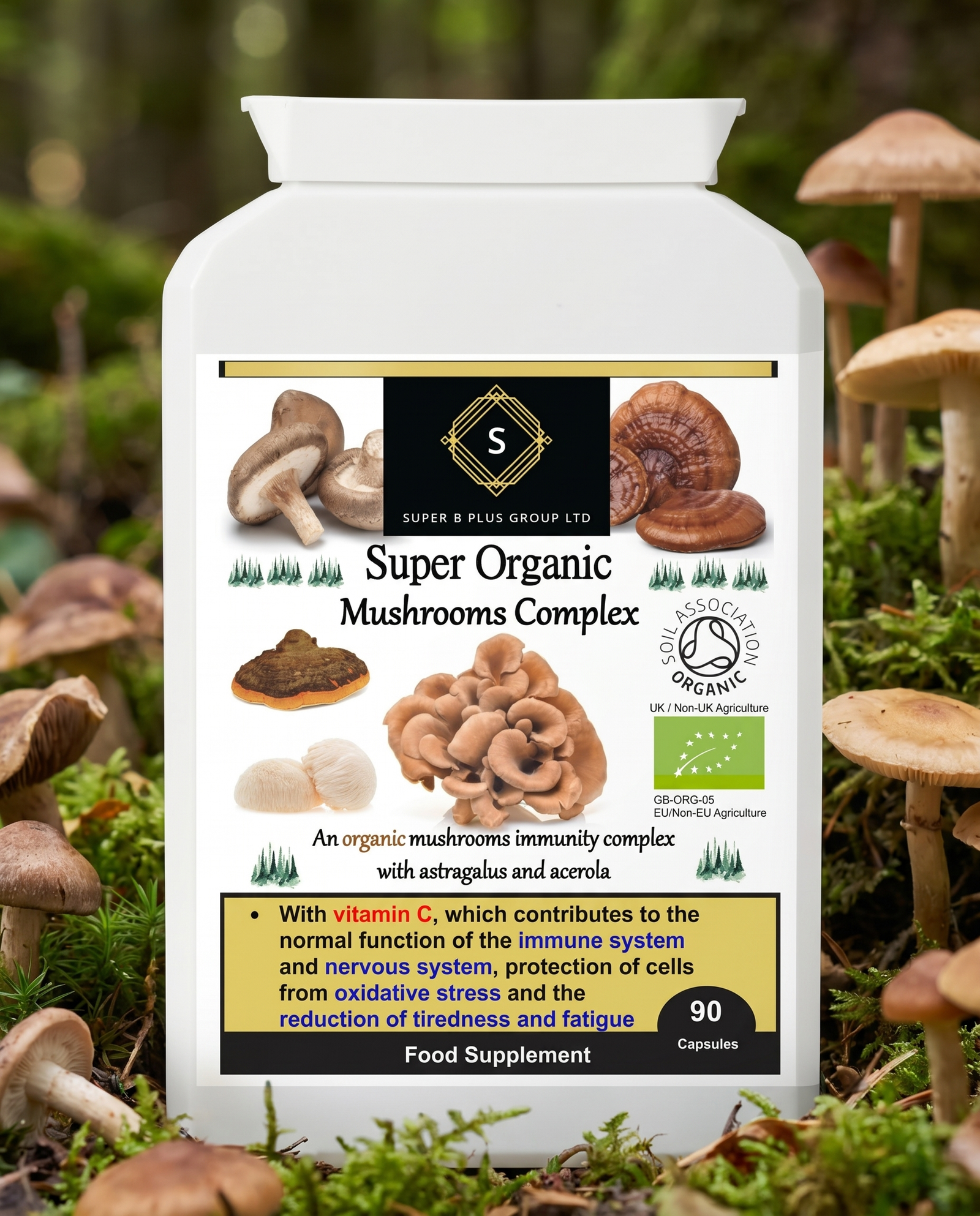 Super Organic Mushroom Complex – 90 Capsules