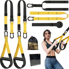 Portable Suspension Resistance Training Kit – Full Body Workout Straps with Bands & Door Anchor