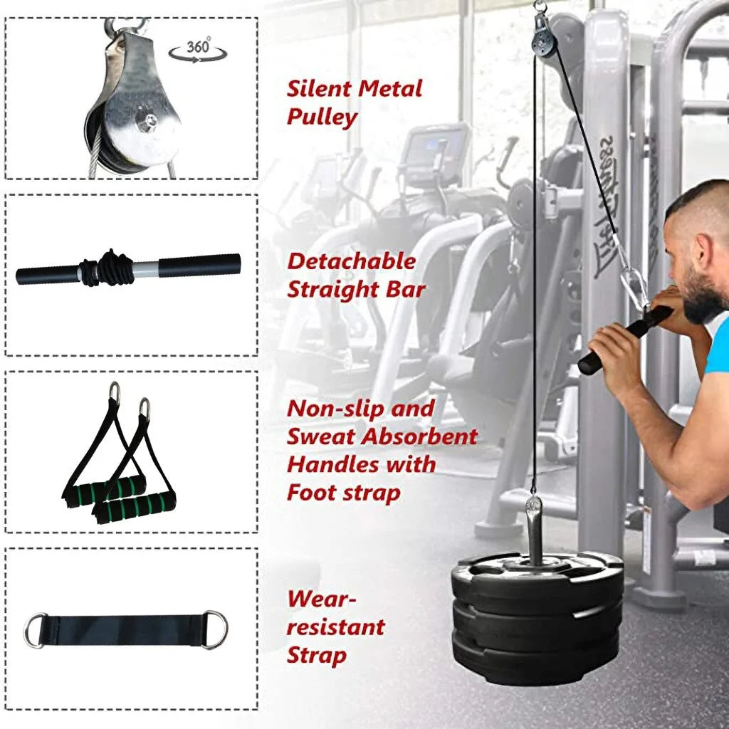 DIY Pulley Cable Gym Equipment – Portable Home Strength Training System