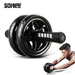 Double Wheel Ab Roller with Resistance Bands & Knee Pad – Core Strength Trainer for Home Gym